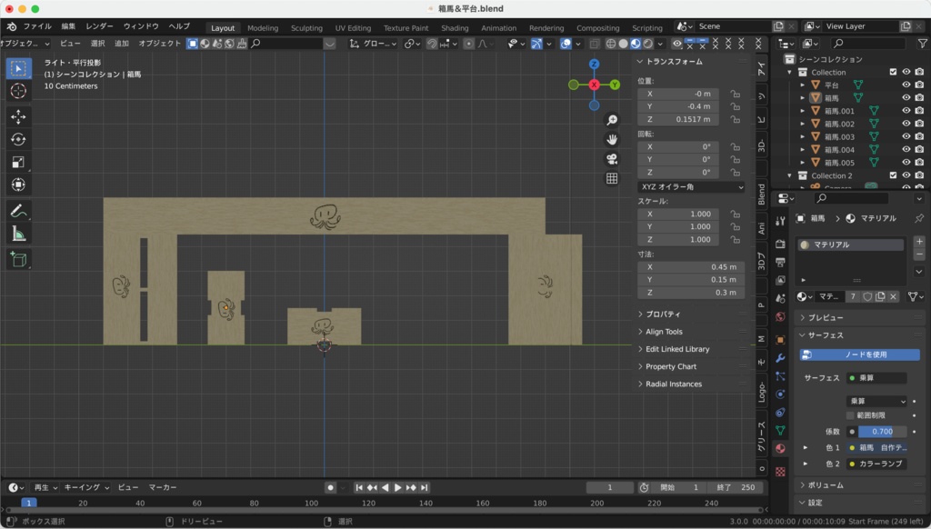 オリジナル箱馬&平台セット 3Dモデルデータ