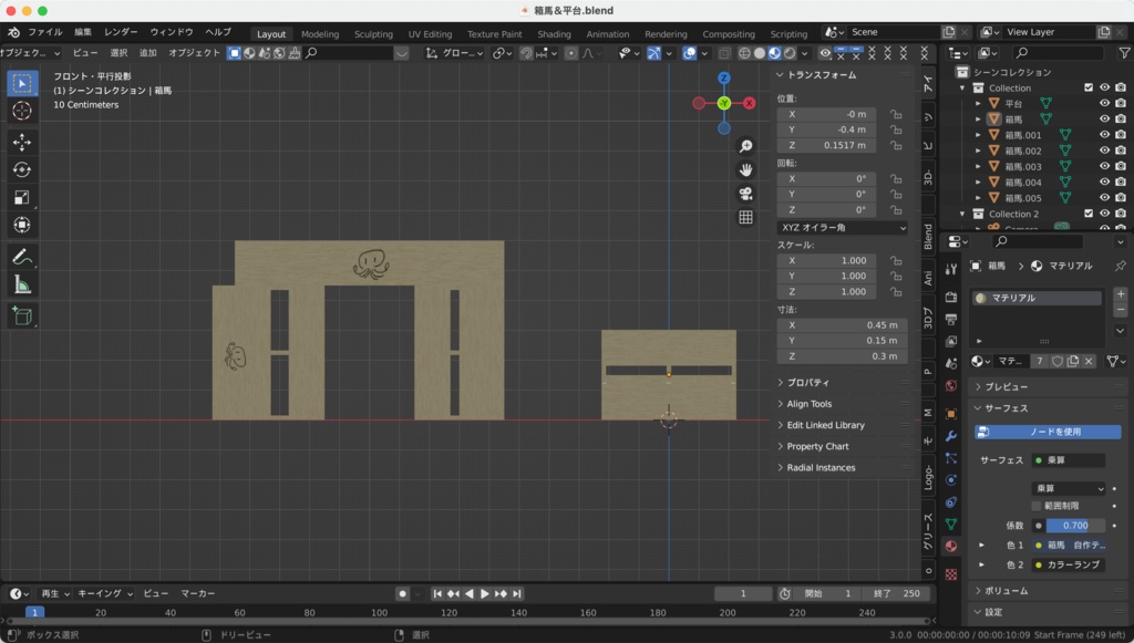 オリジナル箱馬&平台セット 3Dモデルデータ