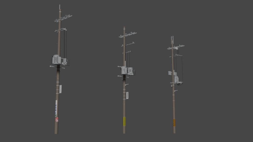 電柱 3Dモデルデータ