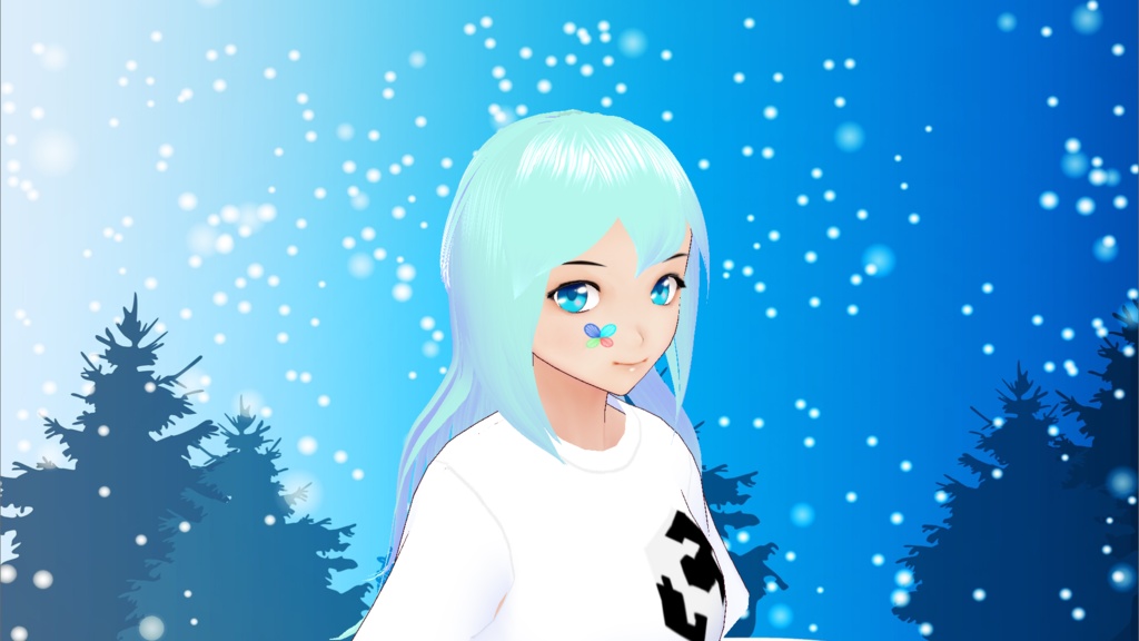【VRoidStudioヘアプリセット】冬色アレンジサラサラヘア(無料包含)
