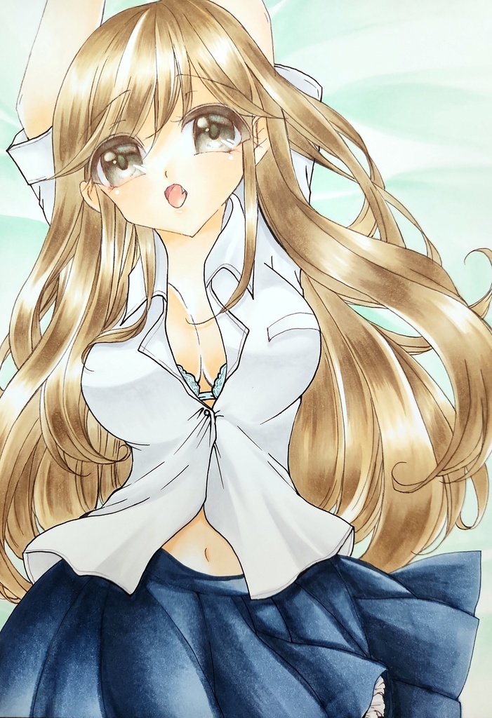 オリジナル手書きイラスト(制服少女)|コミック、アニメグッズ オリジナル手書きイラスト(制服少女)|コミック、アニメグッズ