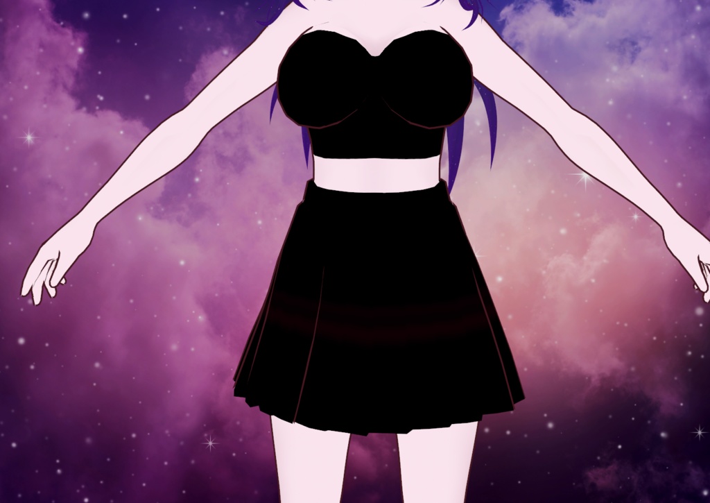 Silk Black Pleated Skirt