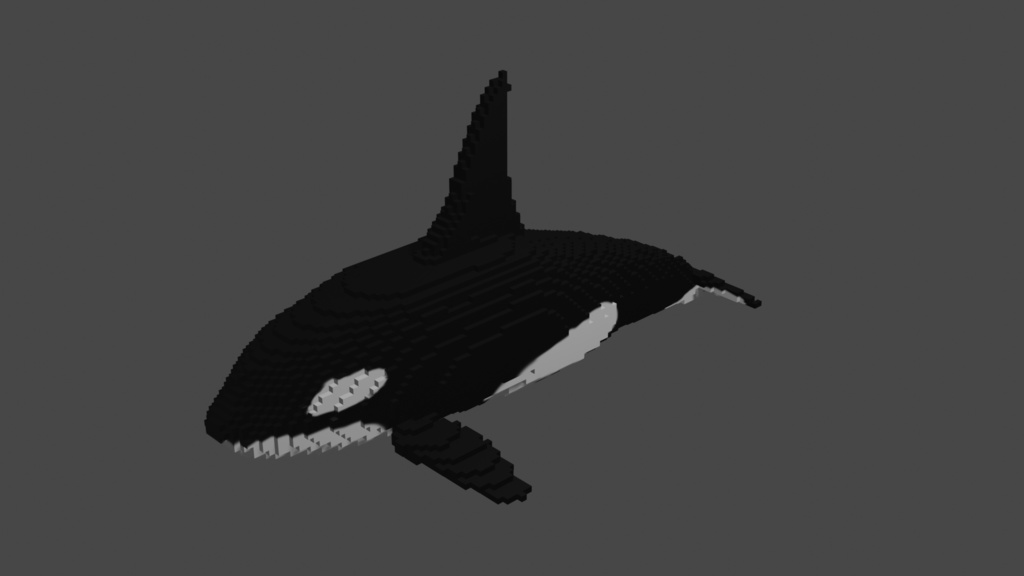Voxel Orca 3D Model｜ボクセル シャチ 3Dモデル