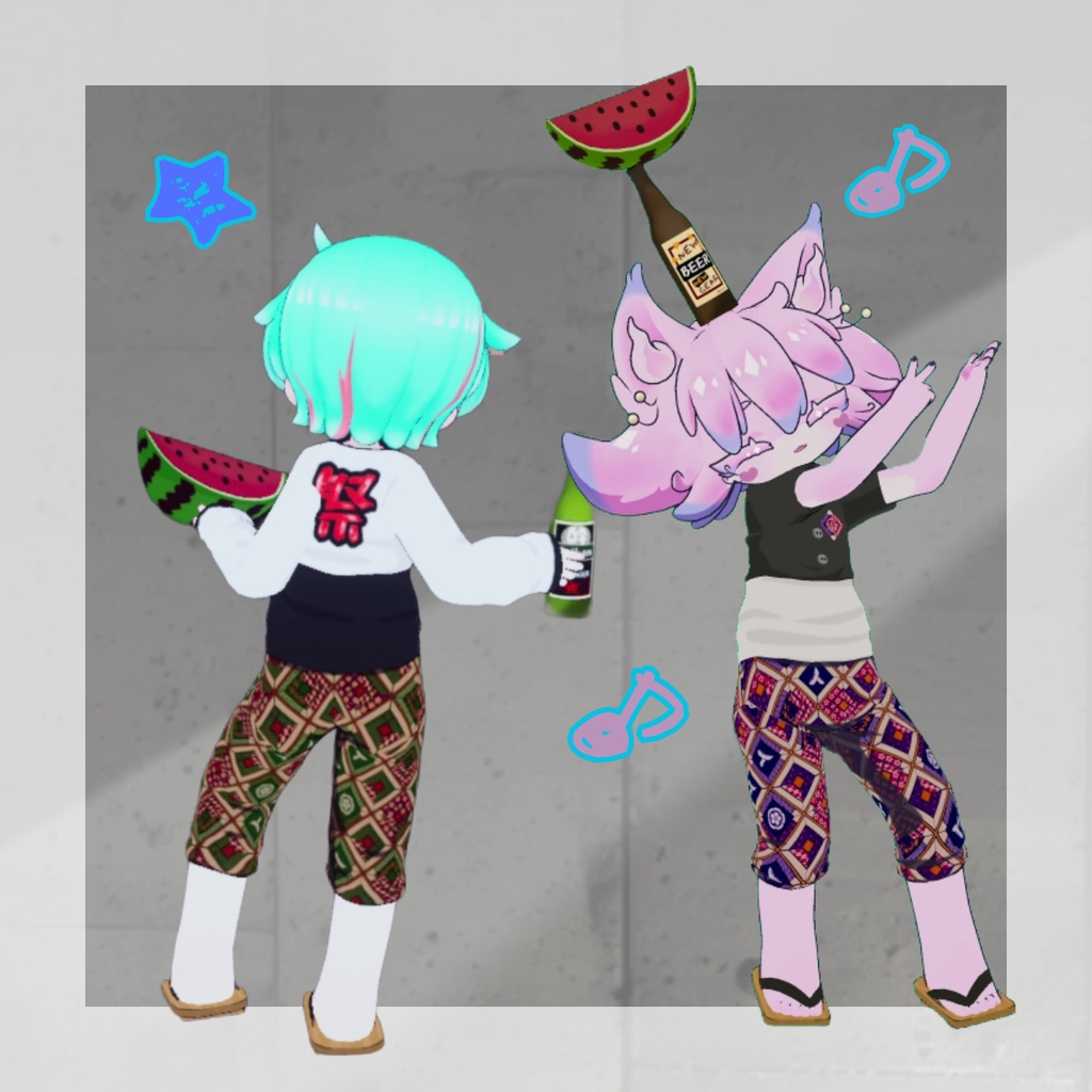 【14textures】【動画あり(video)】【まめふれんず専用】季節のほろ酔いギミックセット/ポカヒキ&ヒエテコ