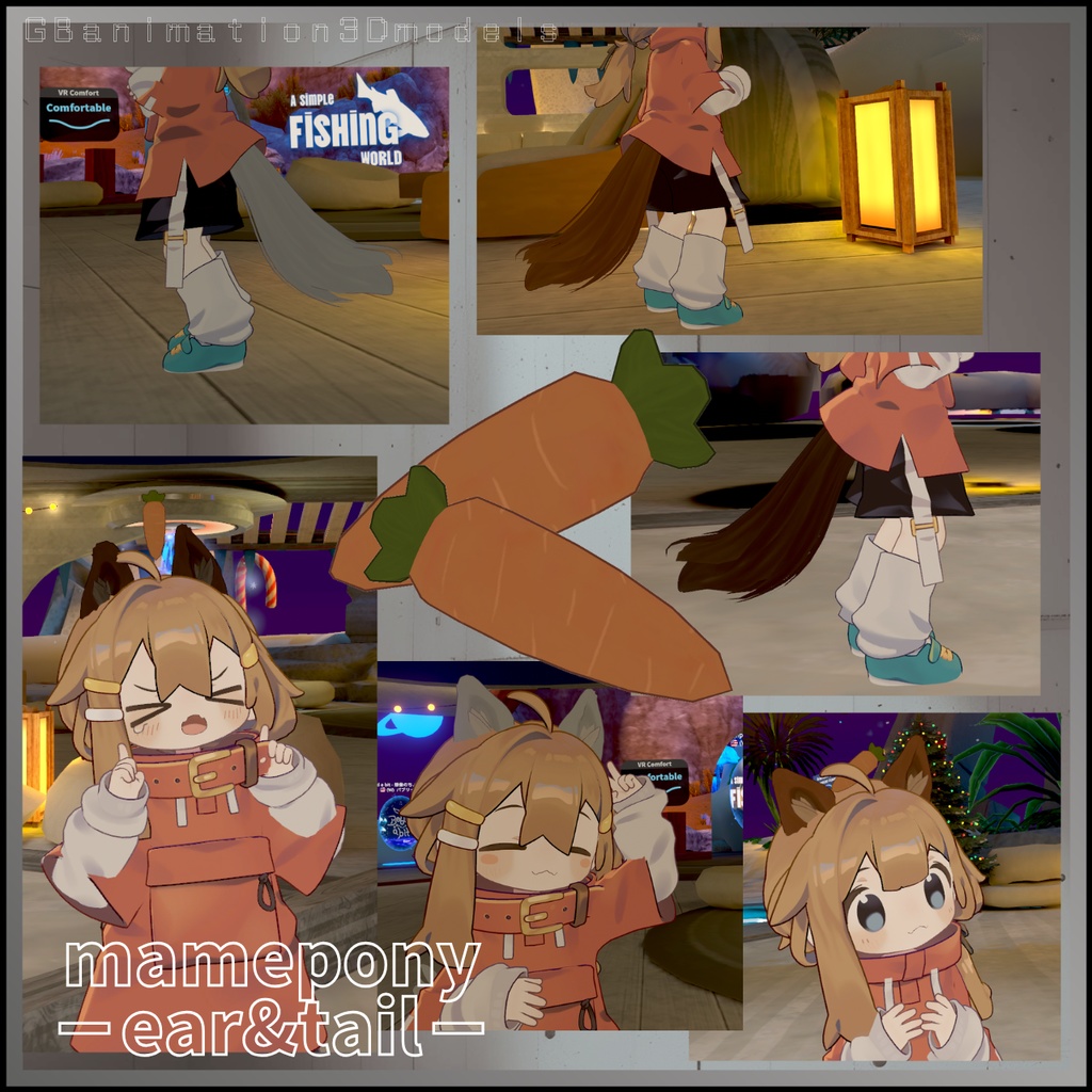 【まめひなた/mamehinata 専用】お馬のケモミミセット/mamepony-ear&tail-