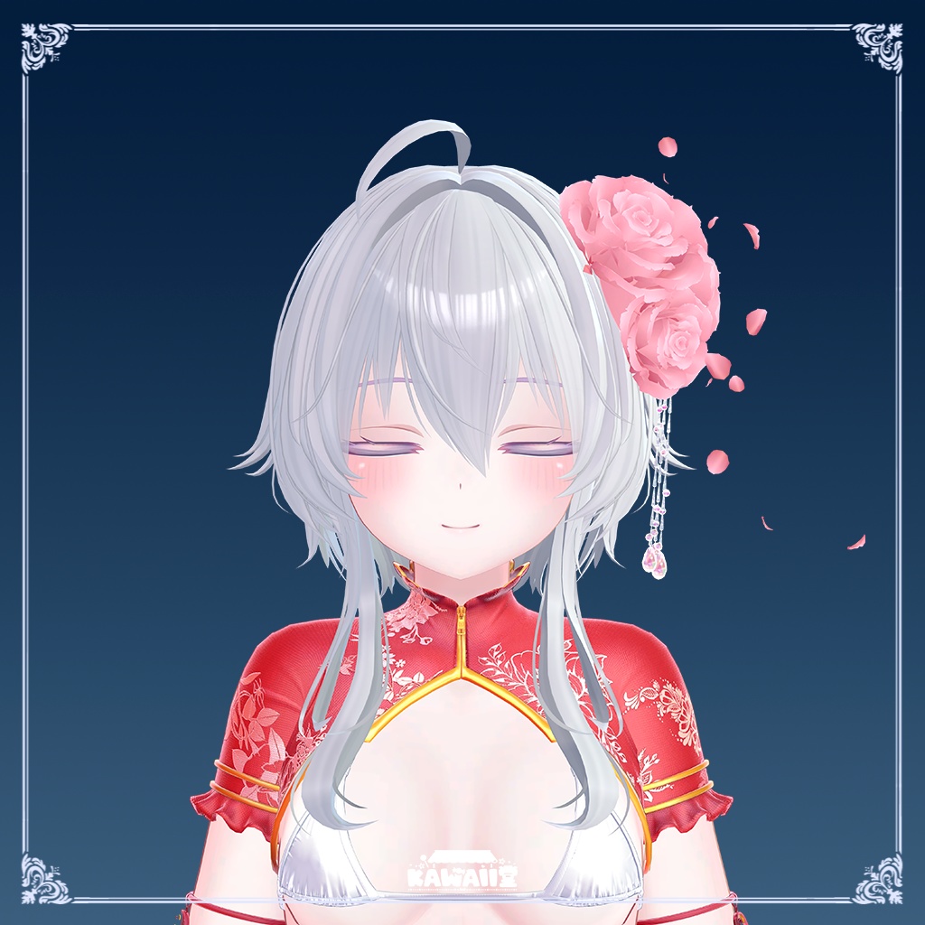 【PB対応】薔薇の髪飾り パーティクル付き