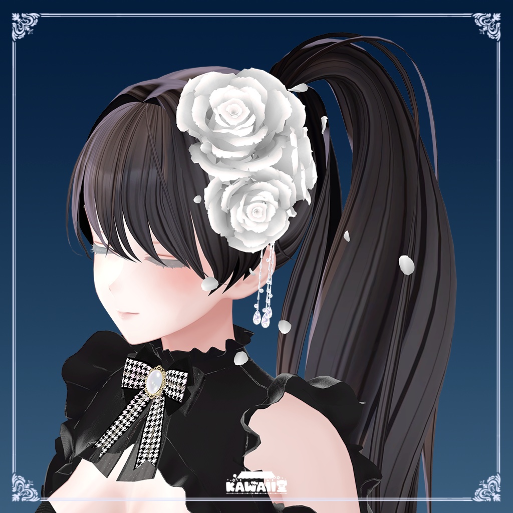 【PB対応】薔薇の髪飾り パーティクル付き