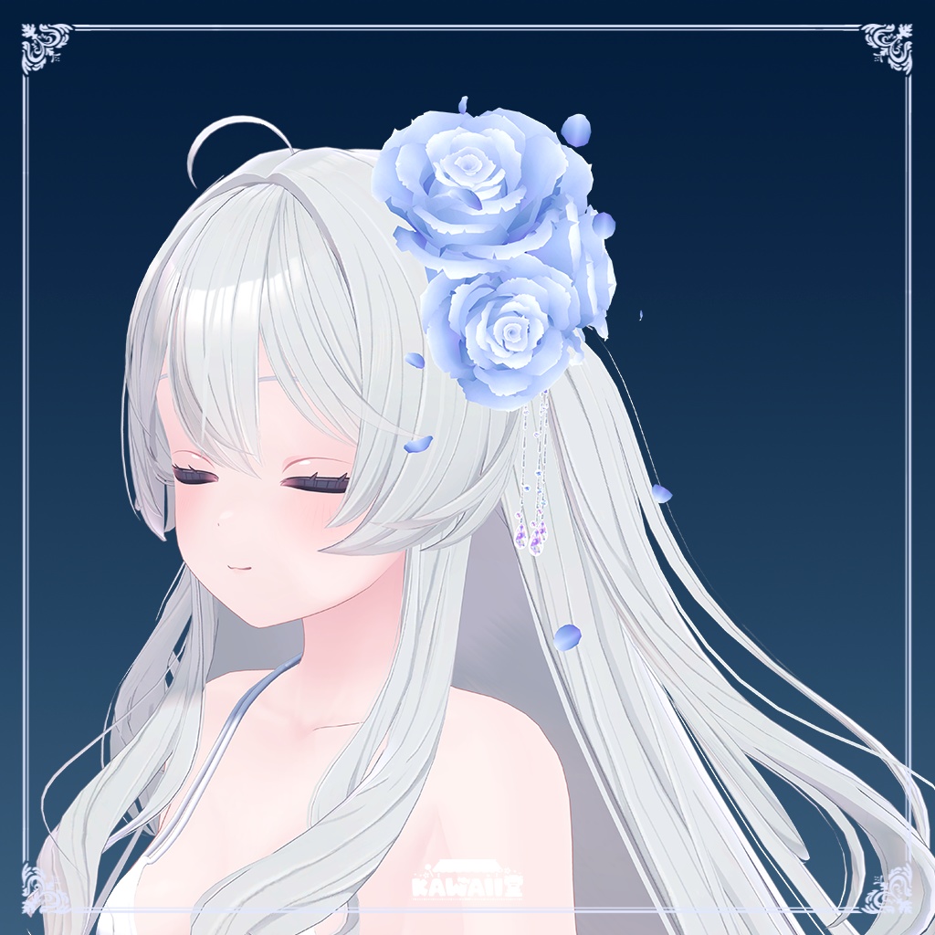 【PB対応】薔薇の髪飾り パーティクル付き