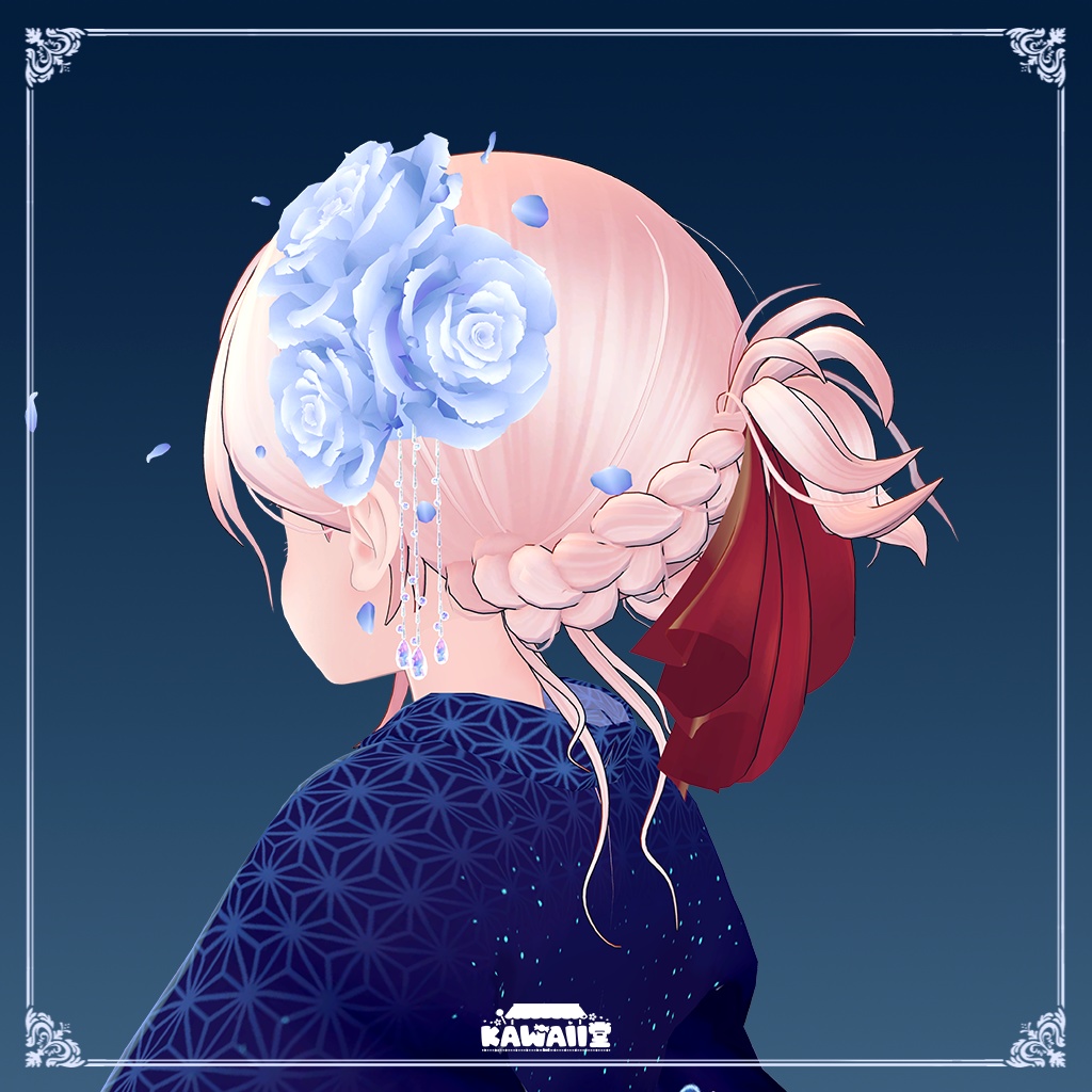 【PB対応】薔薇の髪飾り パーティクル付き