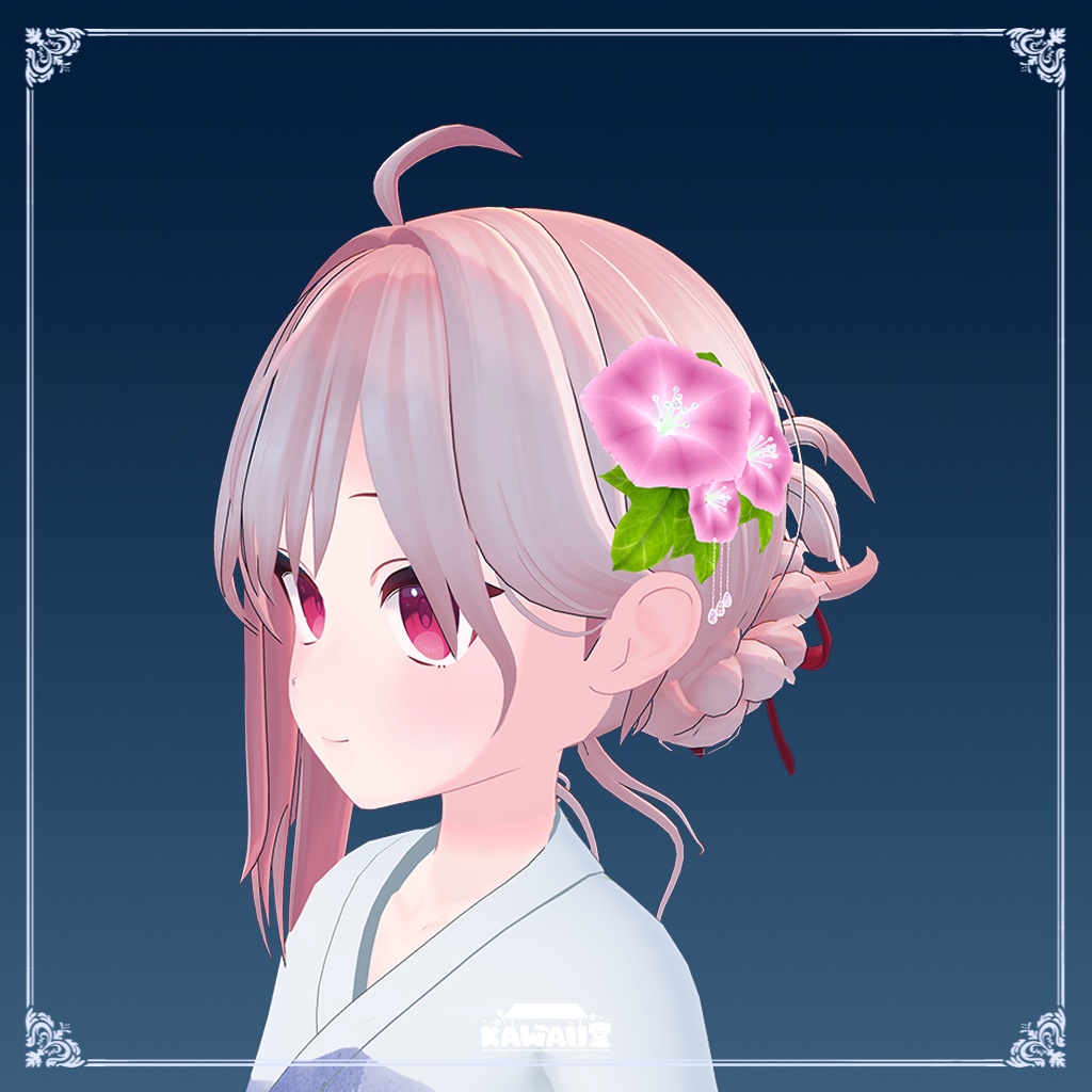 【PB対応】朝顔の髪飾り パーティクル付き