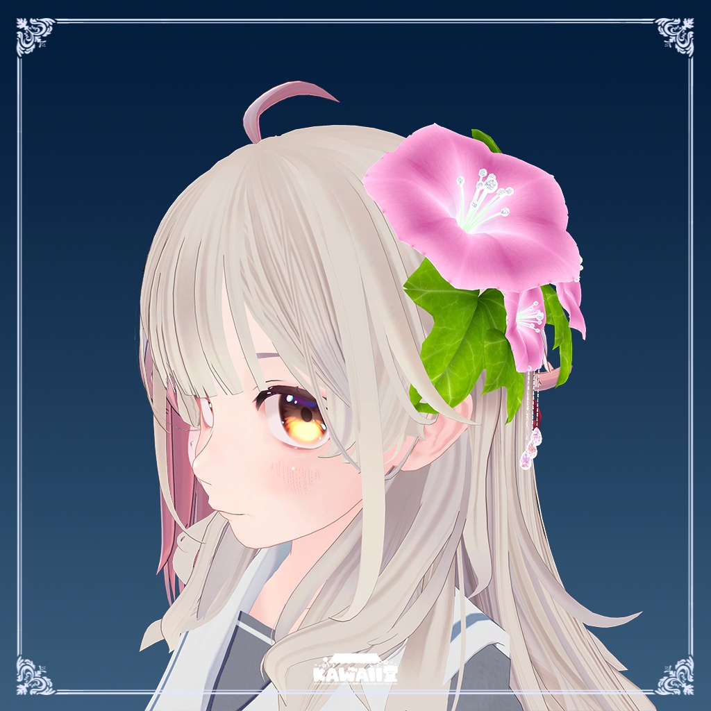 【PB対応】朝顔の髪飾り パーティクル付き