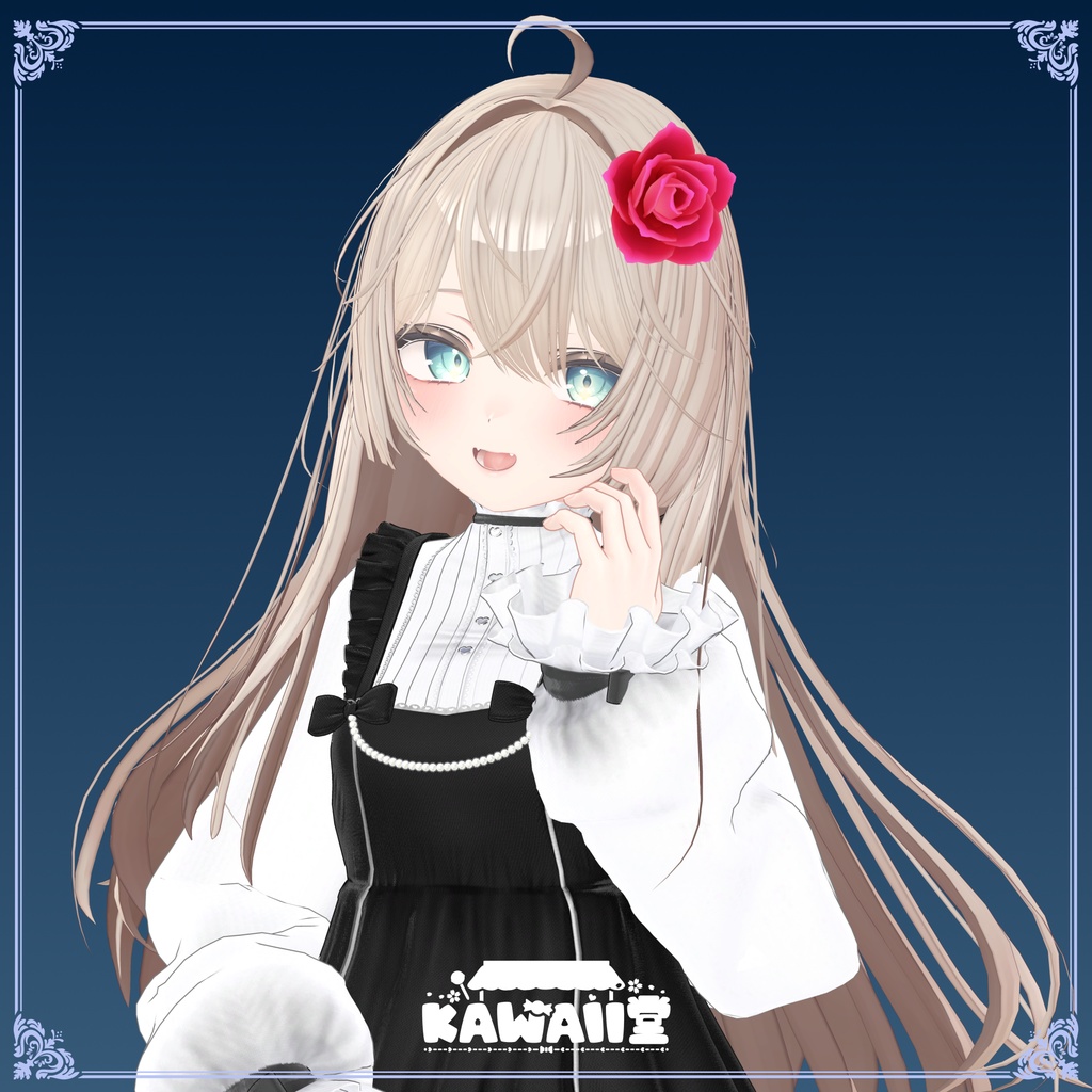 一輪薔薇の髪飾り パーティクル付き