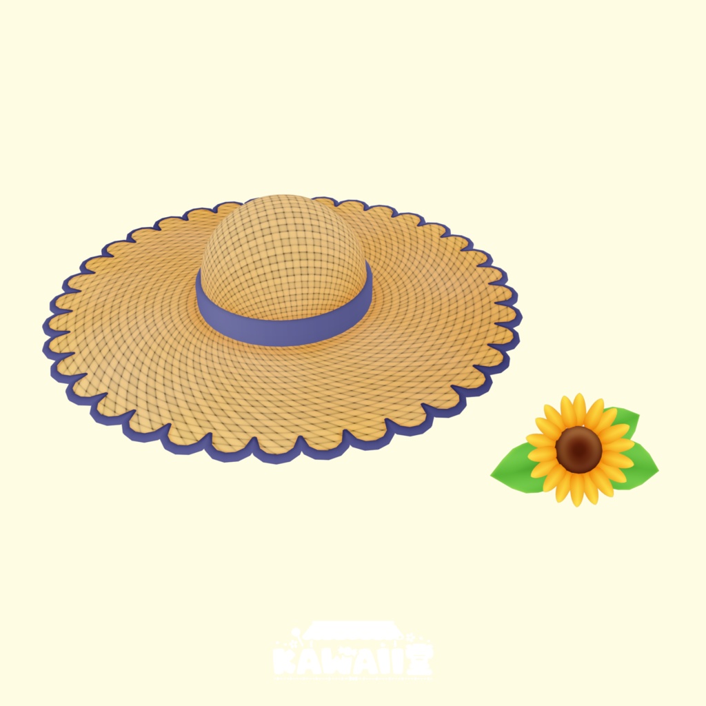 ふわふわ大きな麦わら帽子