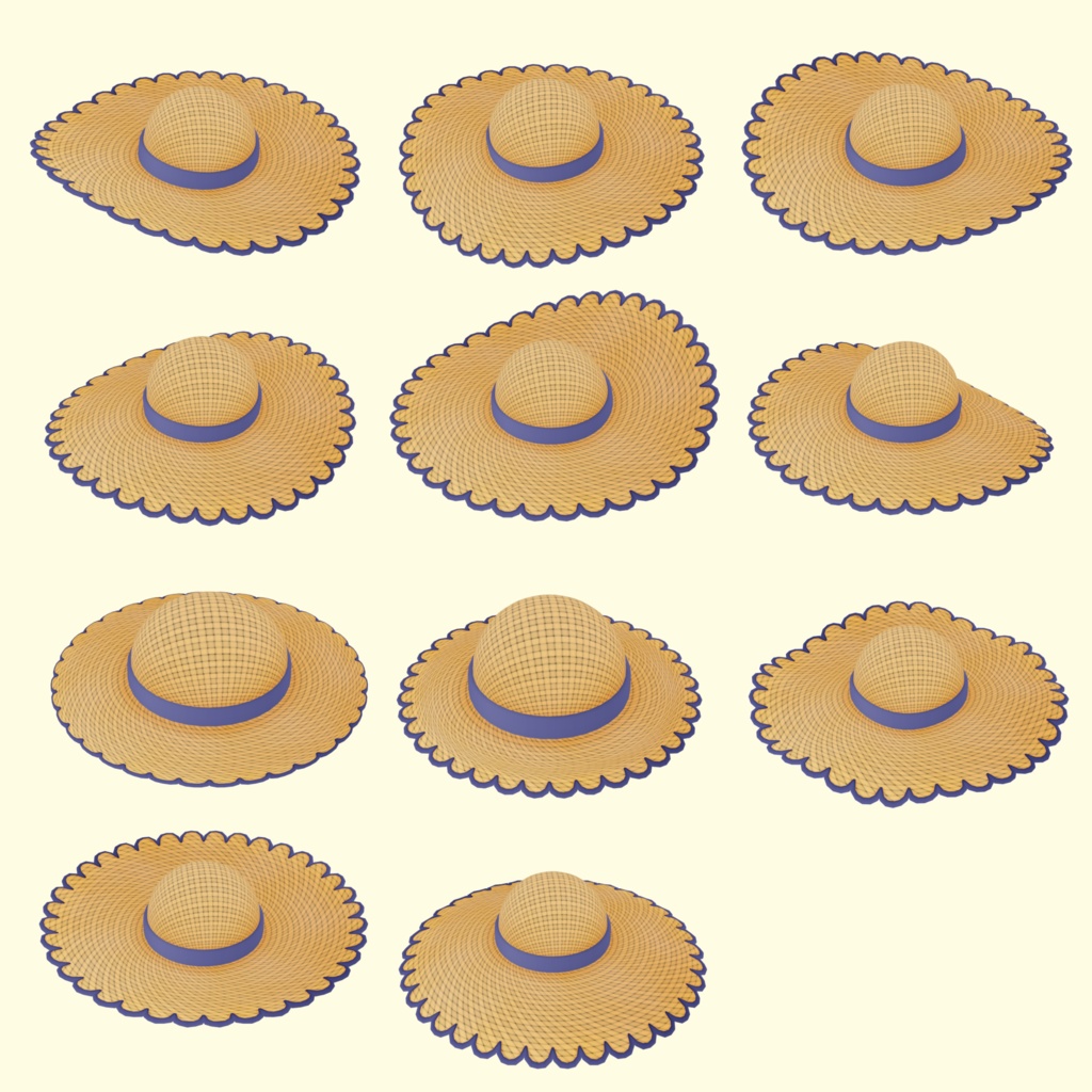 ふわふわ大きな麦わら帽子