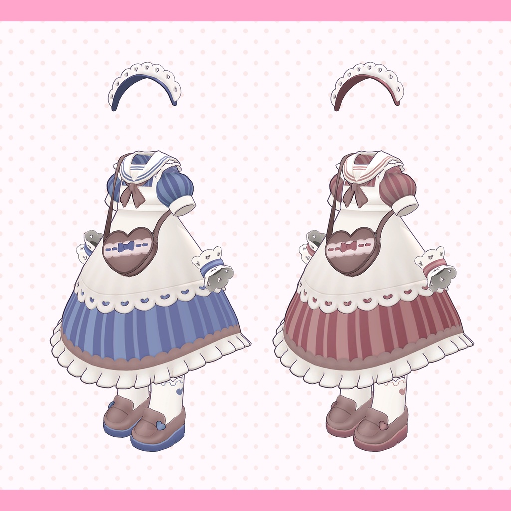 【セット】セーラーメイド&三つ編みツイン