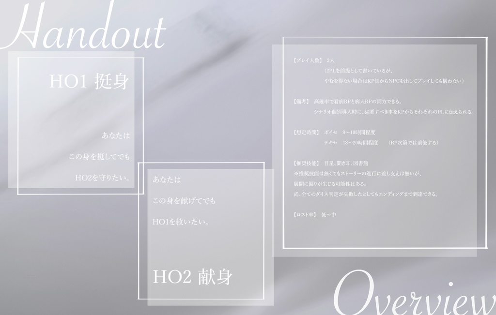 CoCシナリオ「Altruistic Egoist」