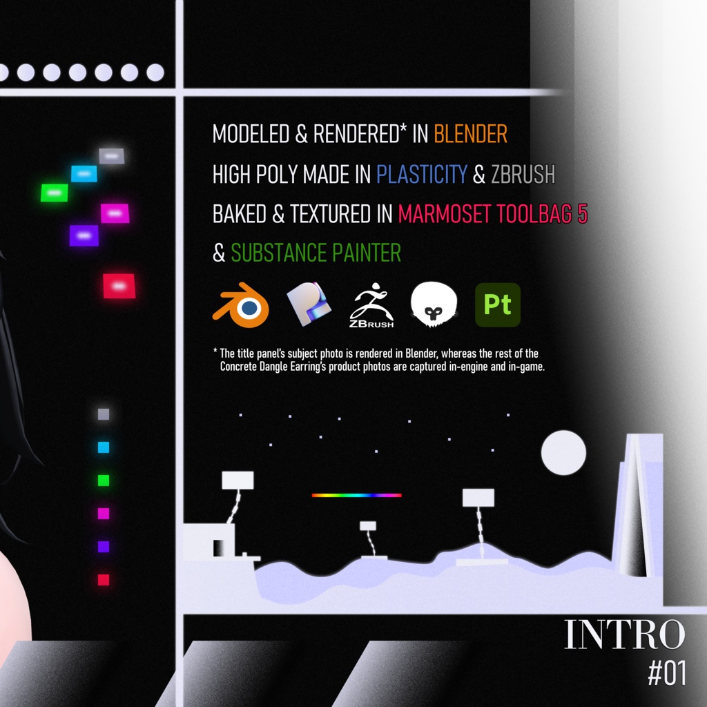 💎 The Concrete Dangle Earring 【FREE / GRATIS / 無料配布 / 무료 배포】