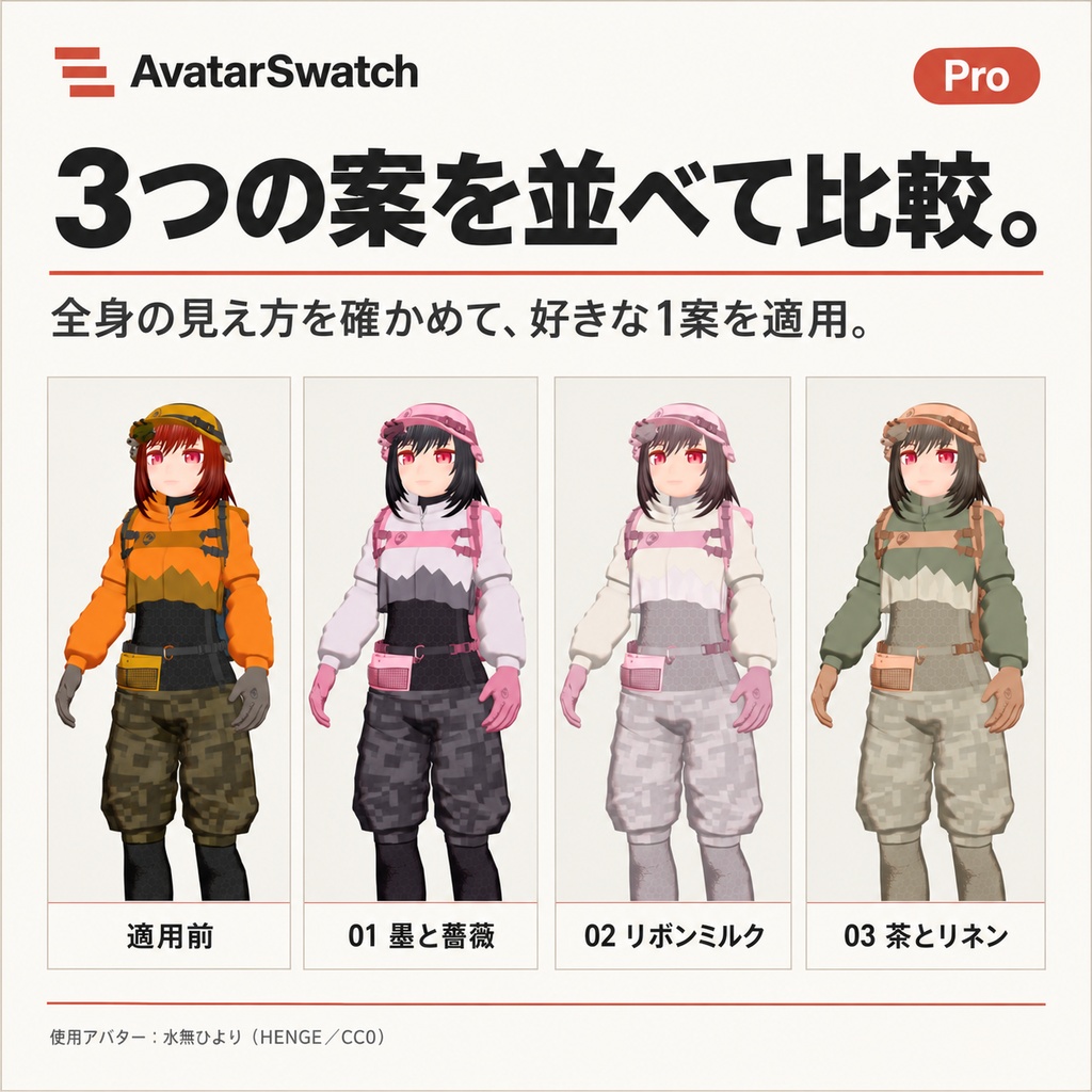 【VRChat】AvatarSwatch|髪・衣装をまとめて色改変する配色ツール【lilToon・Modular Avatar対応】