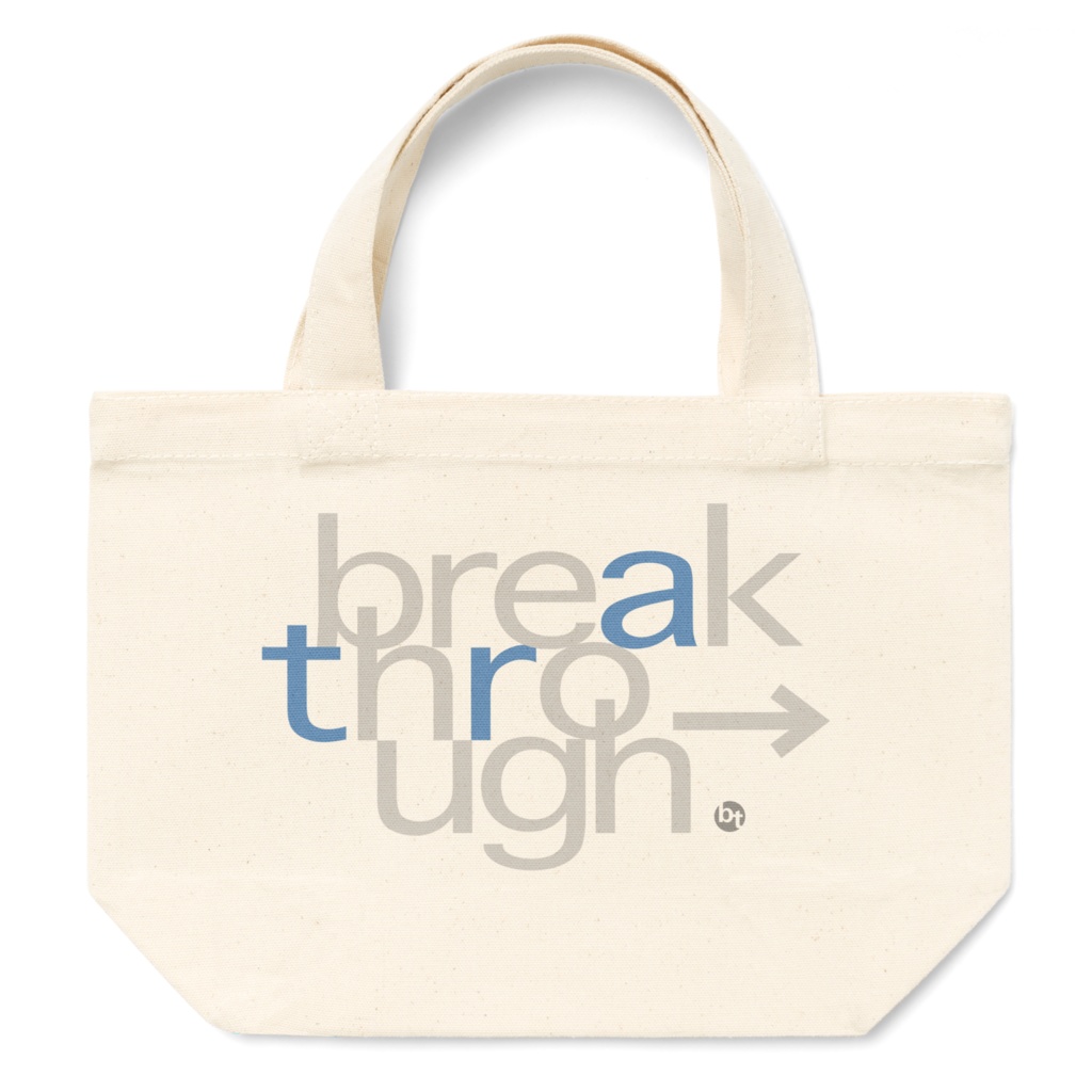 ランチトート（ロゴタイプ青）【break_through→】