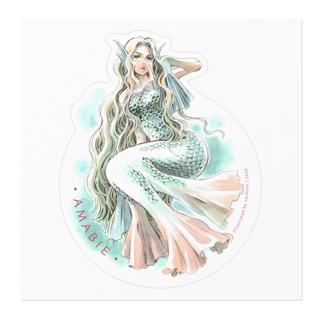 アマビエさまステッカー(大)
