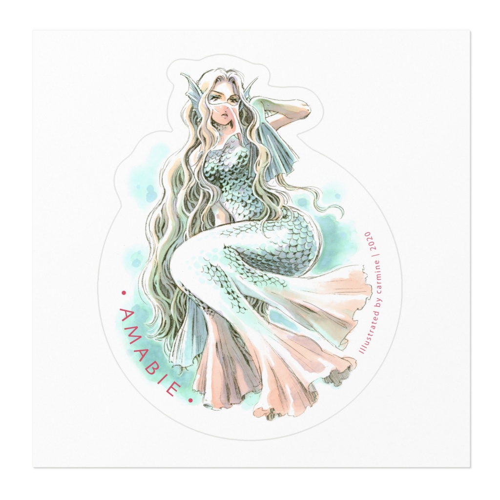 アマビエさまステッカー(小)