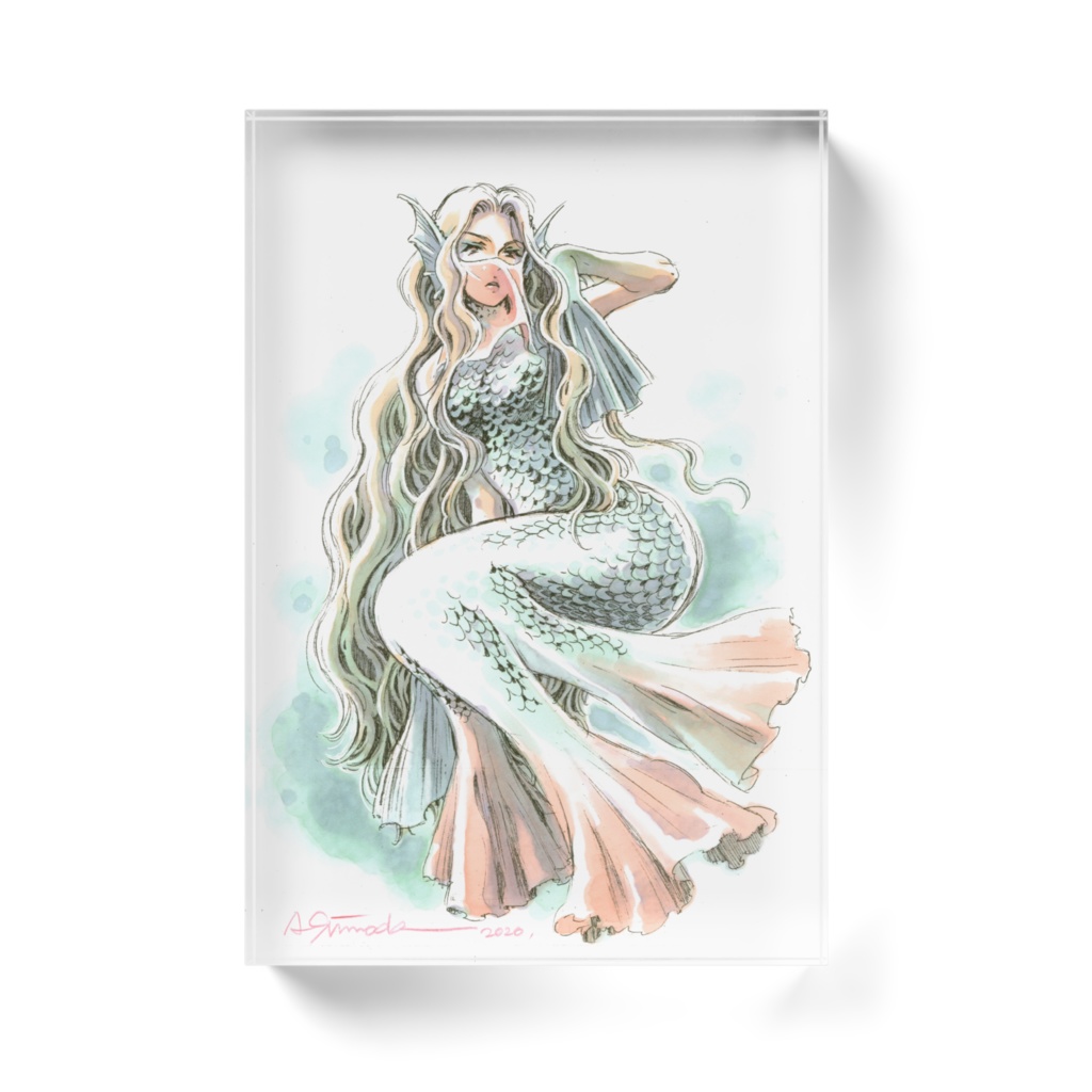 アマビエさまアクリルブロック