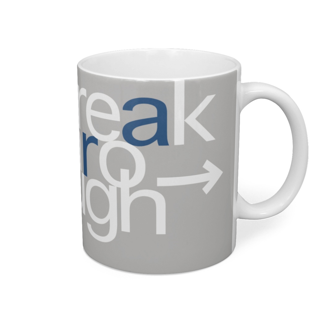 ロゴデザインマグ・青【break_through→】