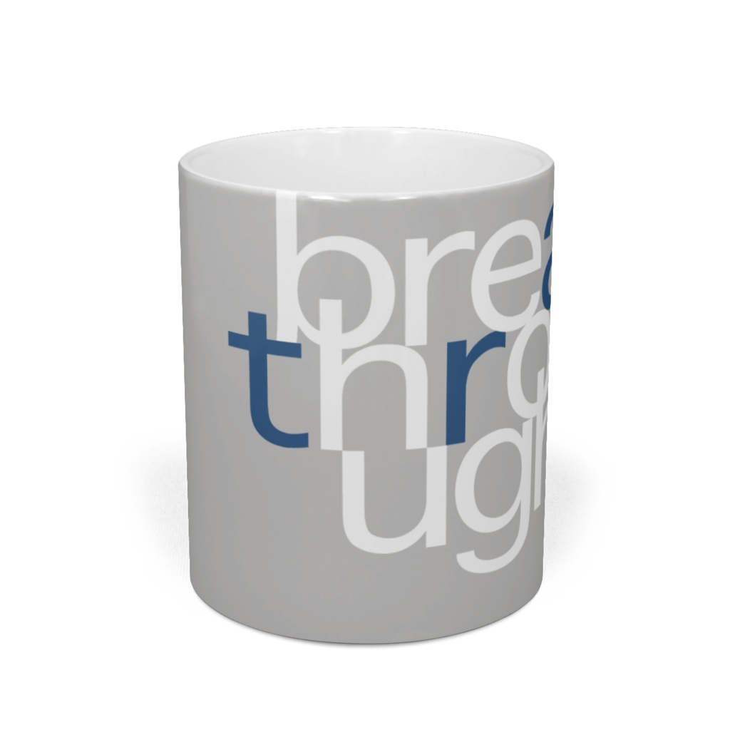 ロゴデザインマグ・青【break_through→】
