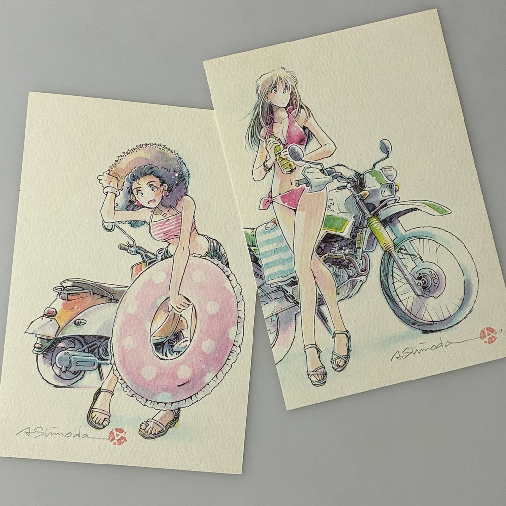 ［自宅発送］ドローイング原画｜海まで連れてって（真紀・麻里絵）