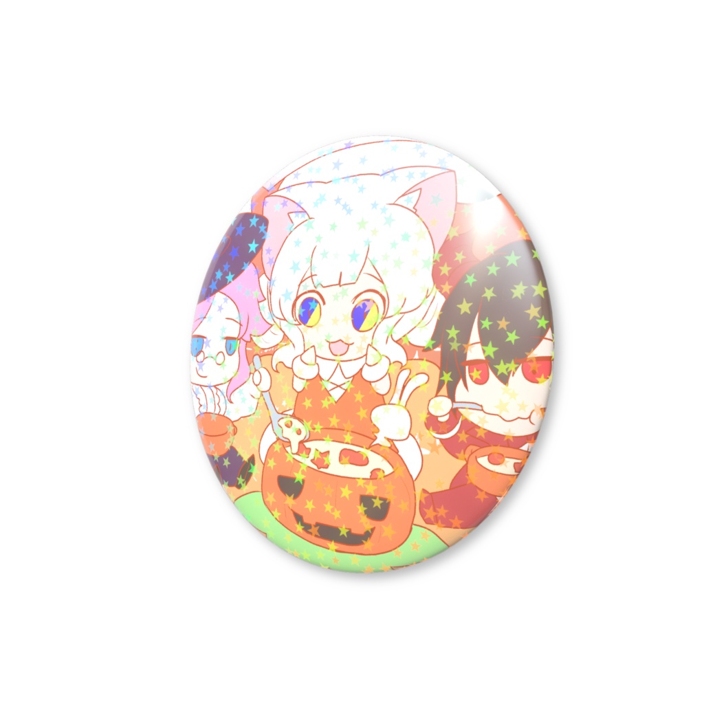 やとがみトリオのハロウィン 缶バッジ