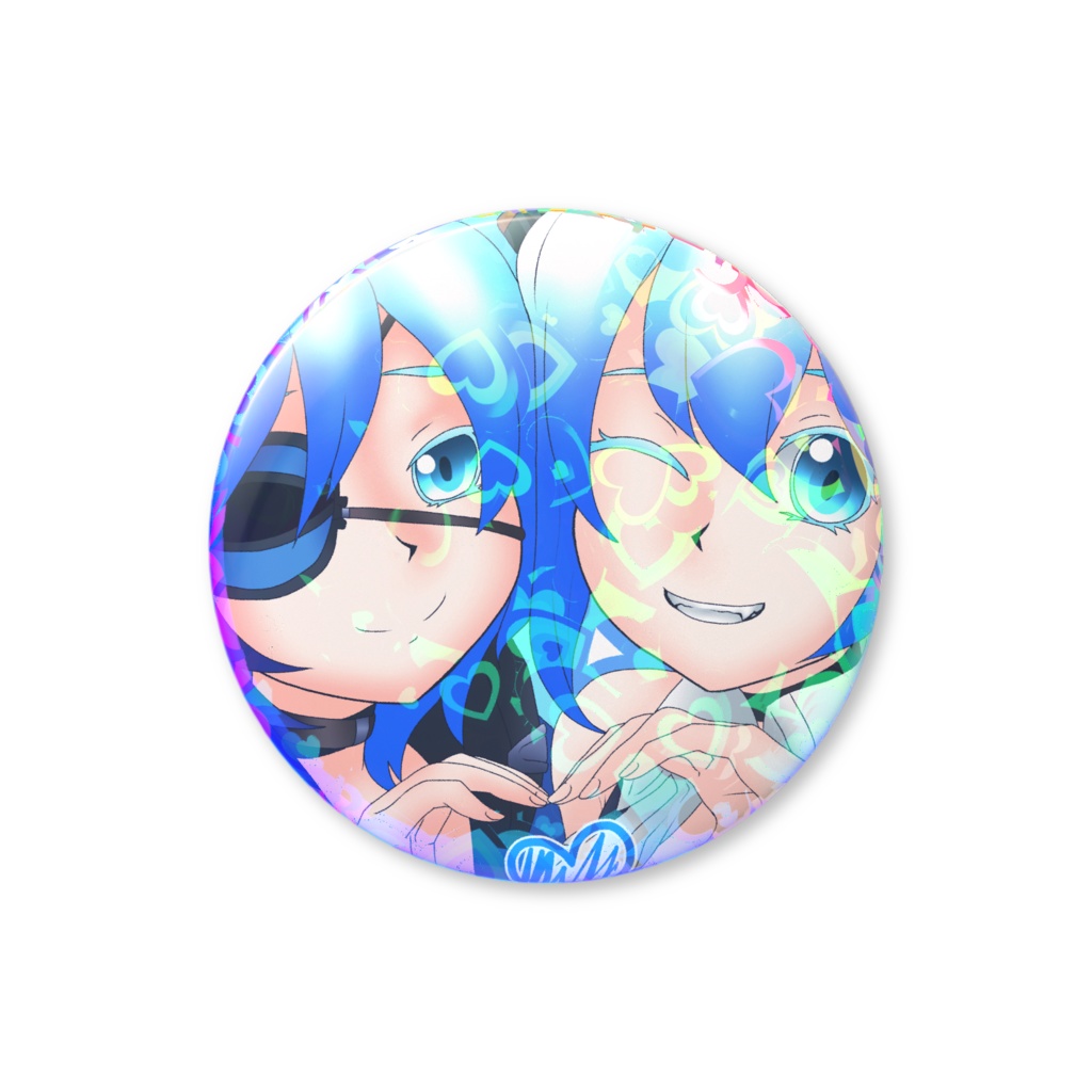 双子の缶バッジ