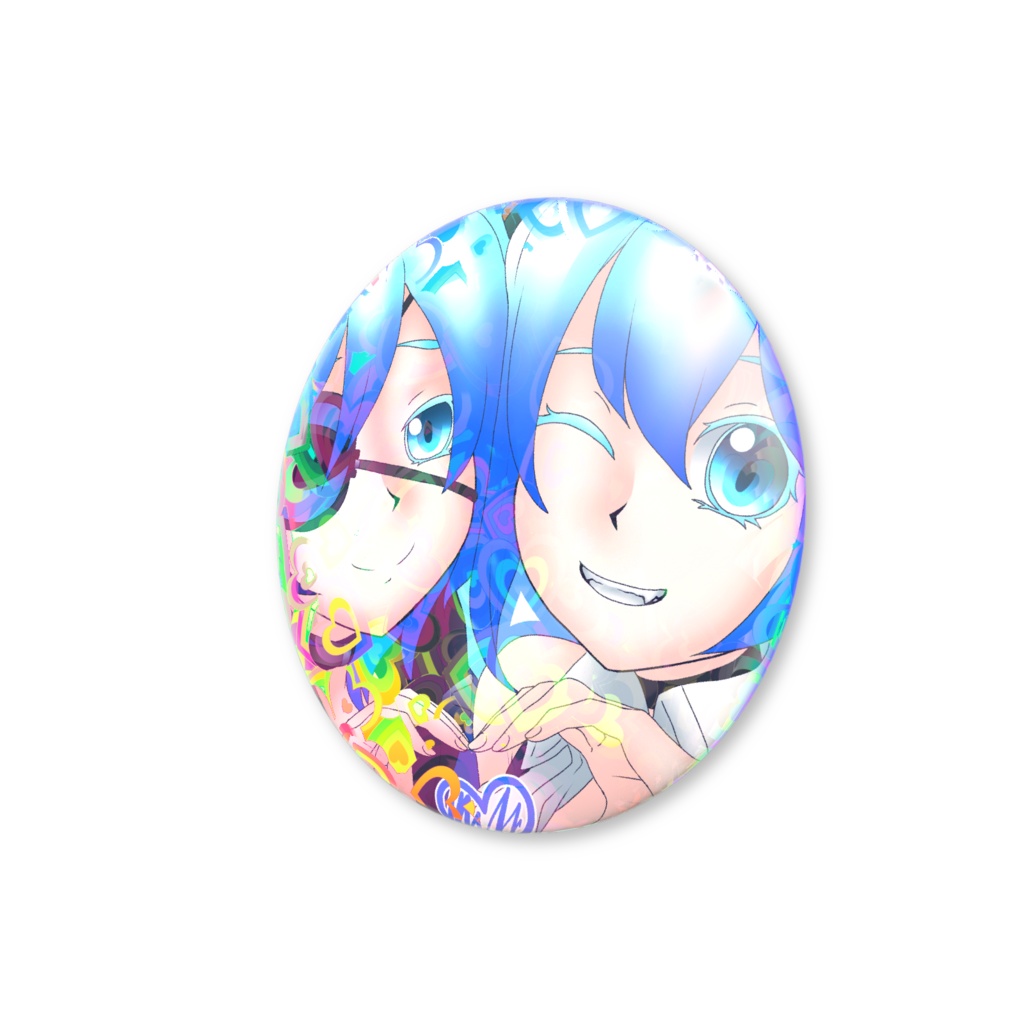 双子の缶バッジ