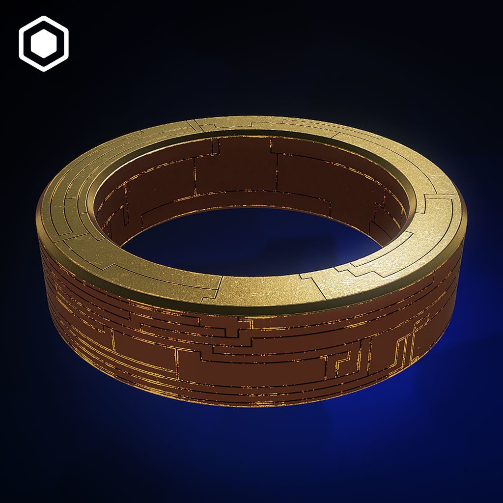 サイファイ・リング・ジュエリー | Sci fi Ring Jewelry | VRChat Asset + Blend File