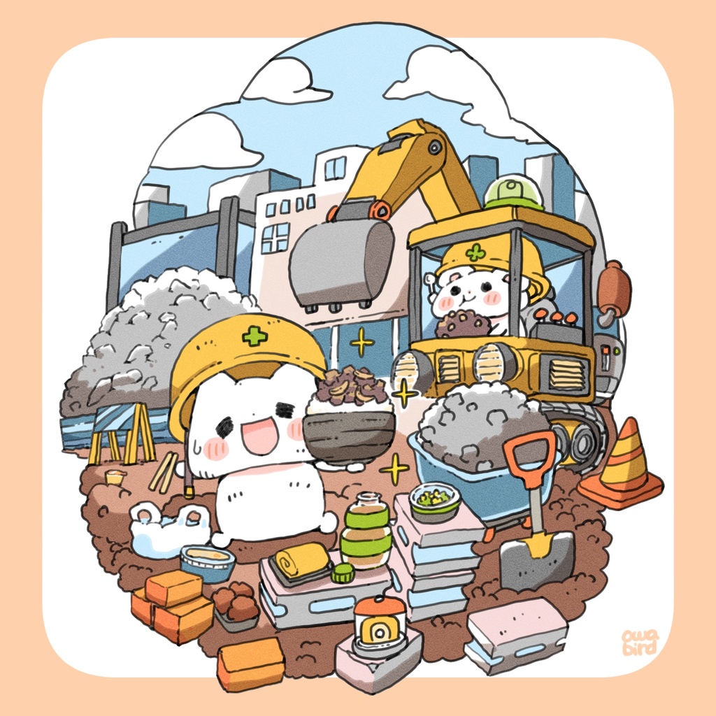 【ゆるかわ白Tシャツ】 たくさん働いたご褒美 ねこ&ねずみちゃん