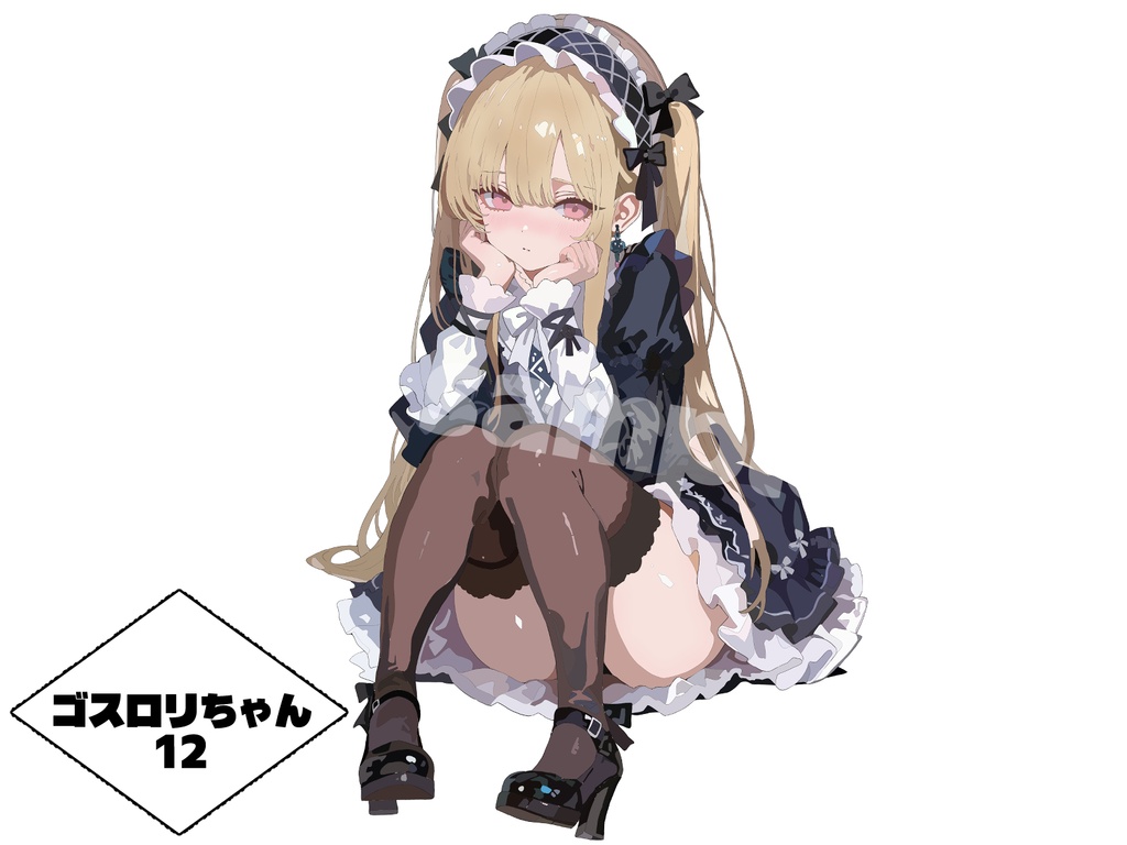 【デジタル塗り絵】ゴシック&ロリータ少女 12 #おわばぬりえ