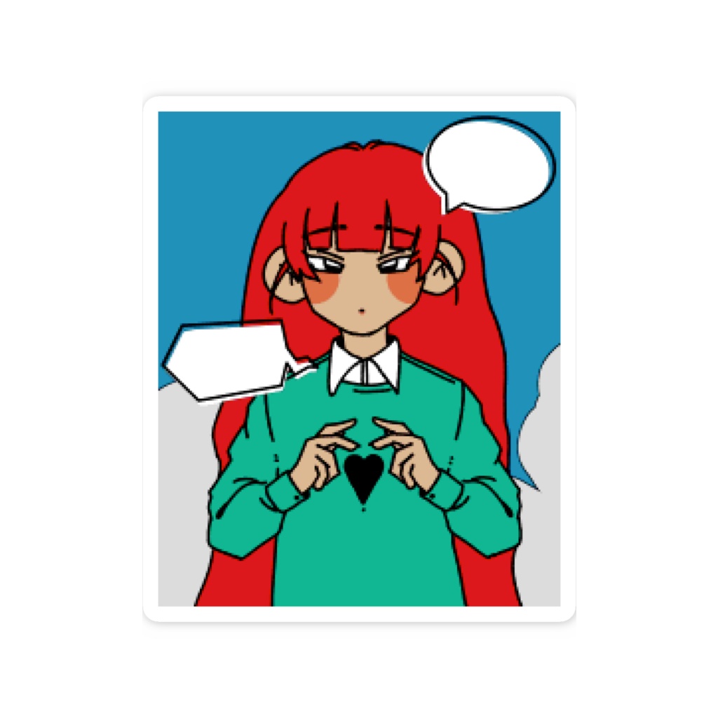 レトロカラーフキダシステッカー