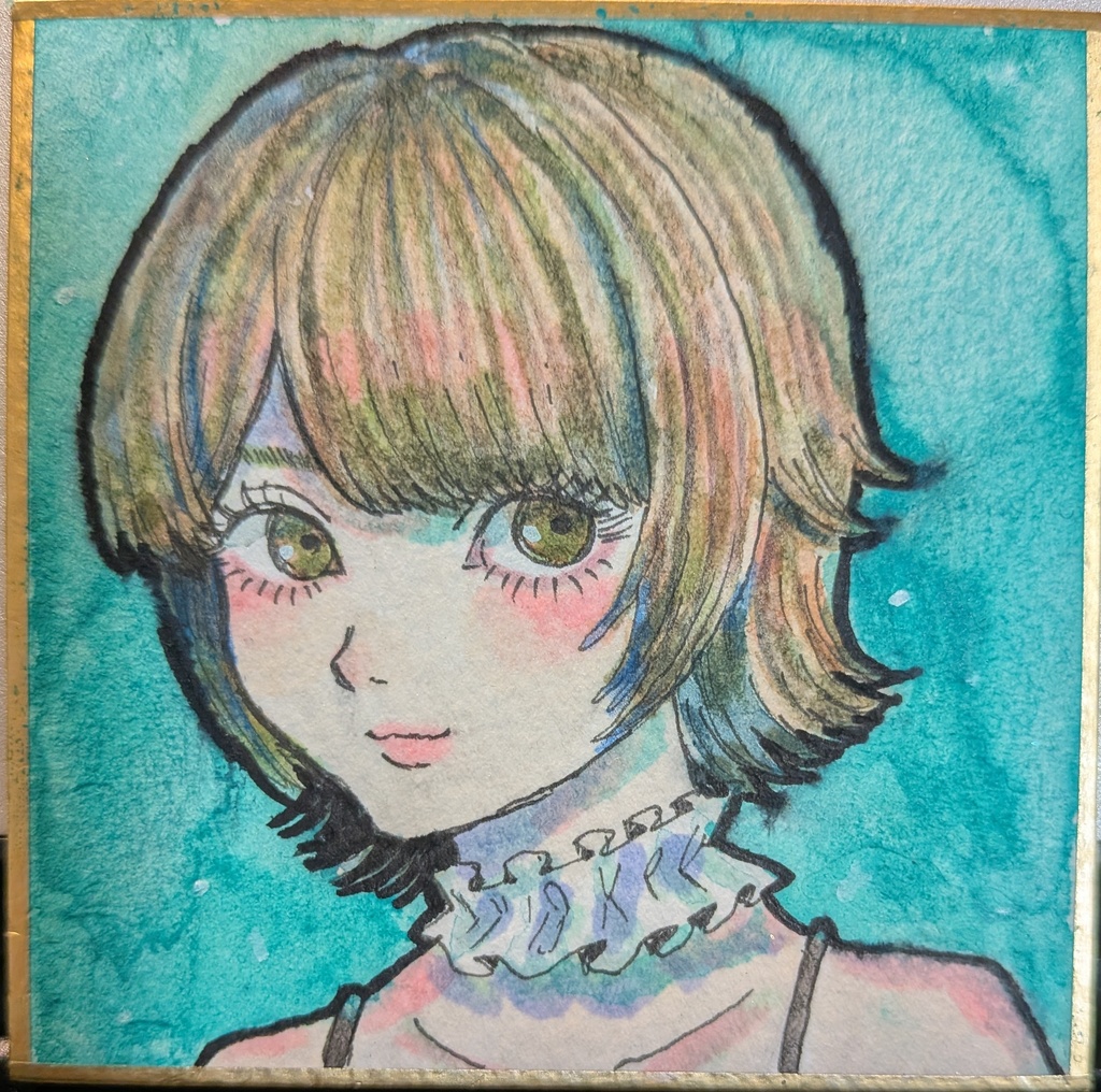 豆色紙　女の子