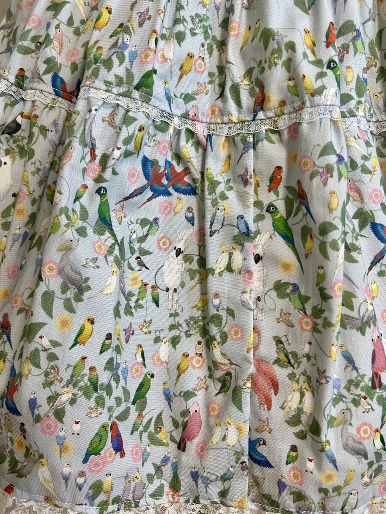 3段ティアードスカート 小鳥がいっぱい