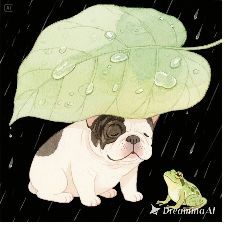 ゆるかわフレブル君 素材5点セット 梅雨ver.