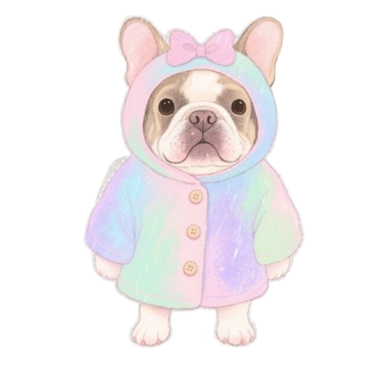 ゆるかわフレブル君 素材5点セット 梅雨ver.Ⅱ