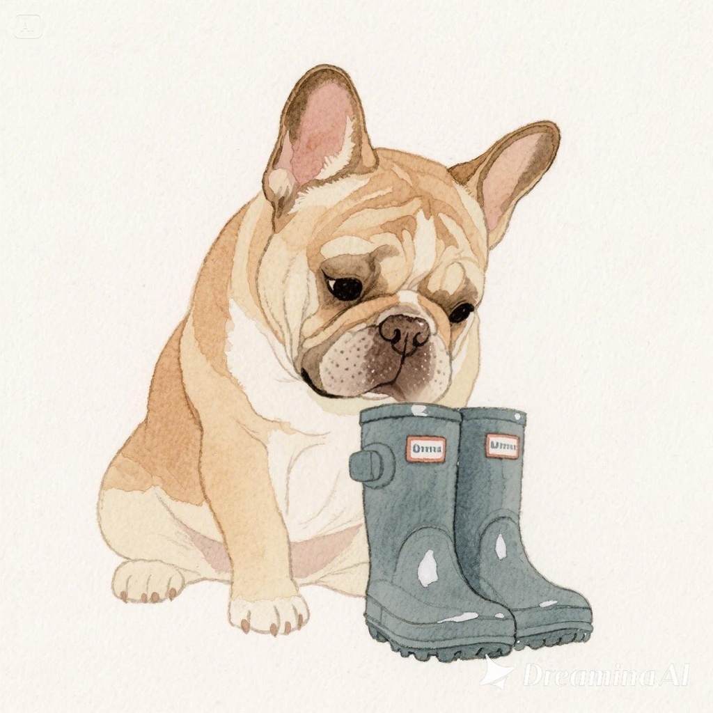 のほほんフレブル君の日常【水彩タッチ/梅雨ver.】お試し2点セット