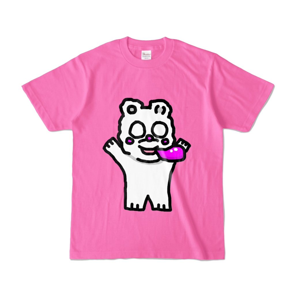 白フマ Tシャツ桃色