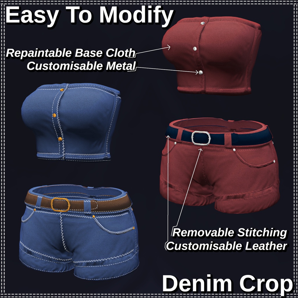【8アバター】 🎽👖Denim Crop