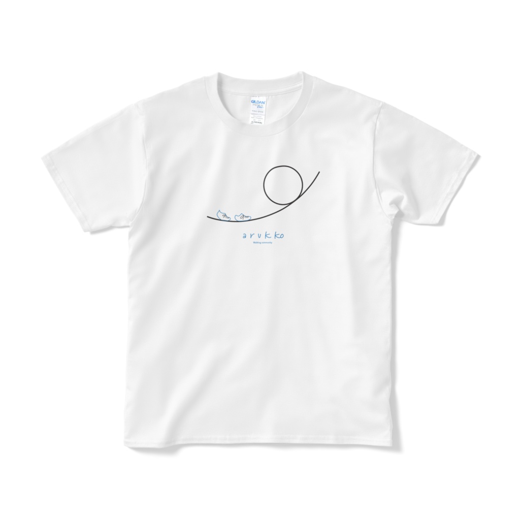 【一周年記念】一緒にあるっこTシャツ-あおぞらブルー