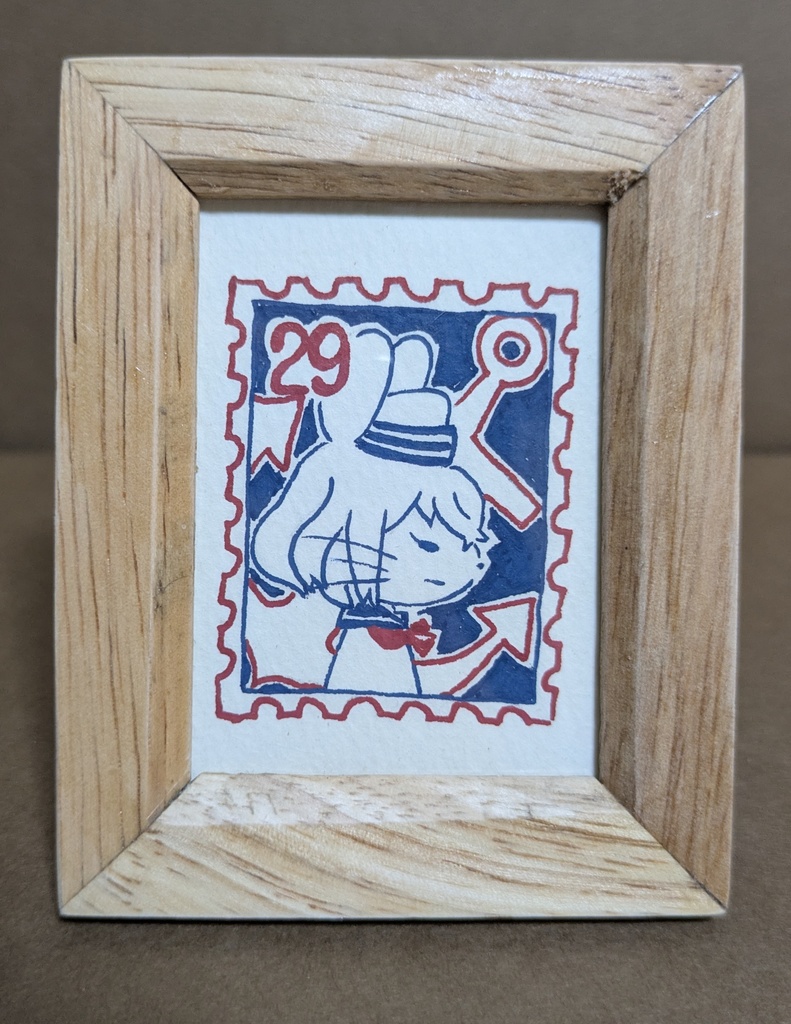 ラブリーセイラーズミニ額入り原画-ほねばみとうしろう-