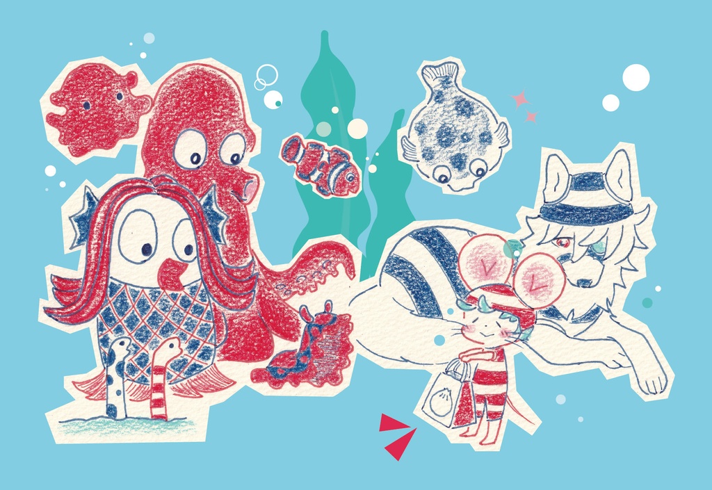 いちごねずみと おにまるおおかみ ポストカード４枚セット