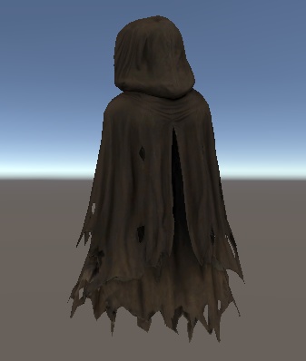 《Tattered Grim Cloak - 朽ちた死衣》|灰黒グラデ×ボロボロ退廃マント(lilToon)