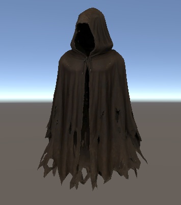 《Tattered Grim Cloak - 朽ちた死衣》|灰黒グラデ×ボロボロ退廃マント(lilToon)