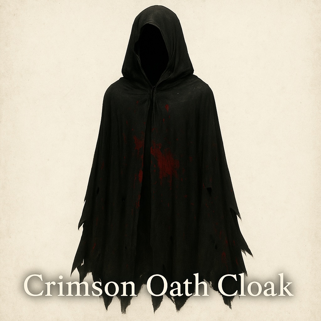 【VRChat想定】Crimson Oath Cloak - 紅誓のマント｜血の契りに染まる漆黒フード（lilToon対応）