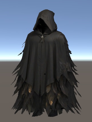 【VRChat想定3Dマント】Crowfeather Mantle - 烏羽の外套|死と沈黙を纏う烏羽マント(lilToon対応)